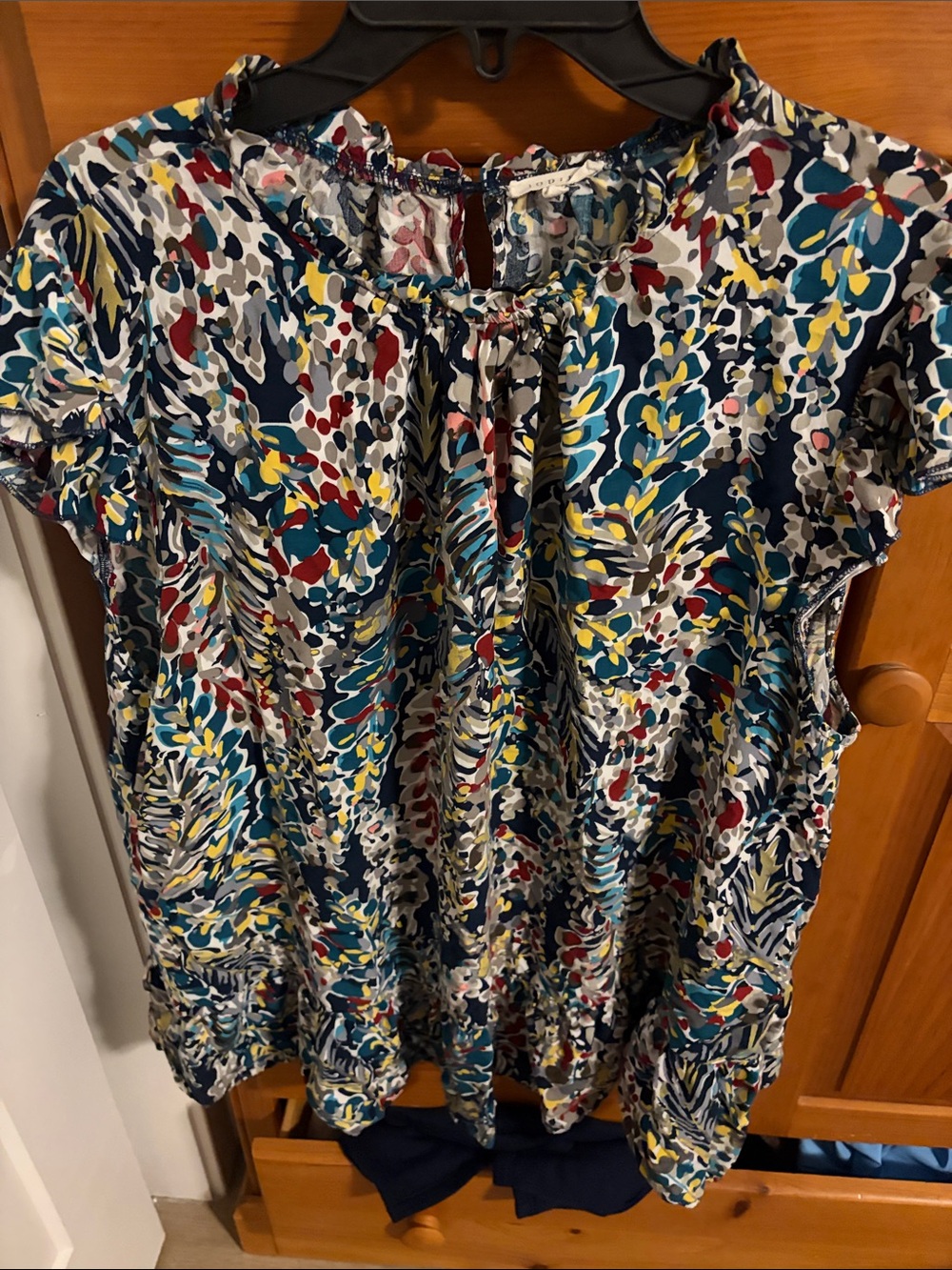JODIFL Multicolor Floral Short-Sleeve Blouse size 3x